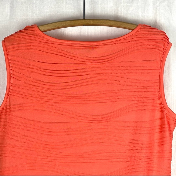 TANJAY Sleeveless Top Tank summer spring coral salmon waves vintage? - Picture 7 of 14